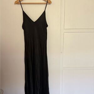 Aritzia Black Silky Midi Dress